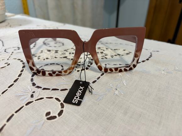 Spexx Accessories - Spexx Blue Light Glasses Oversized Square Frame Pink Tortoise Chic Retro Nerd